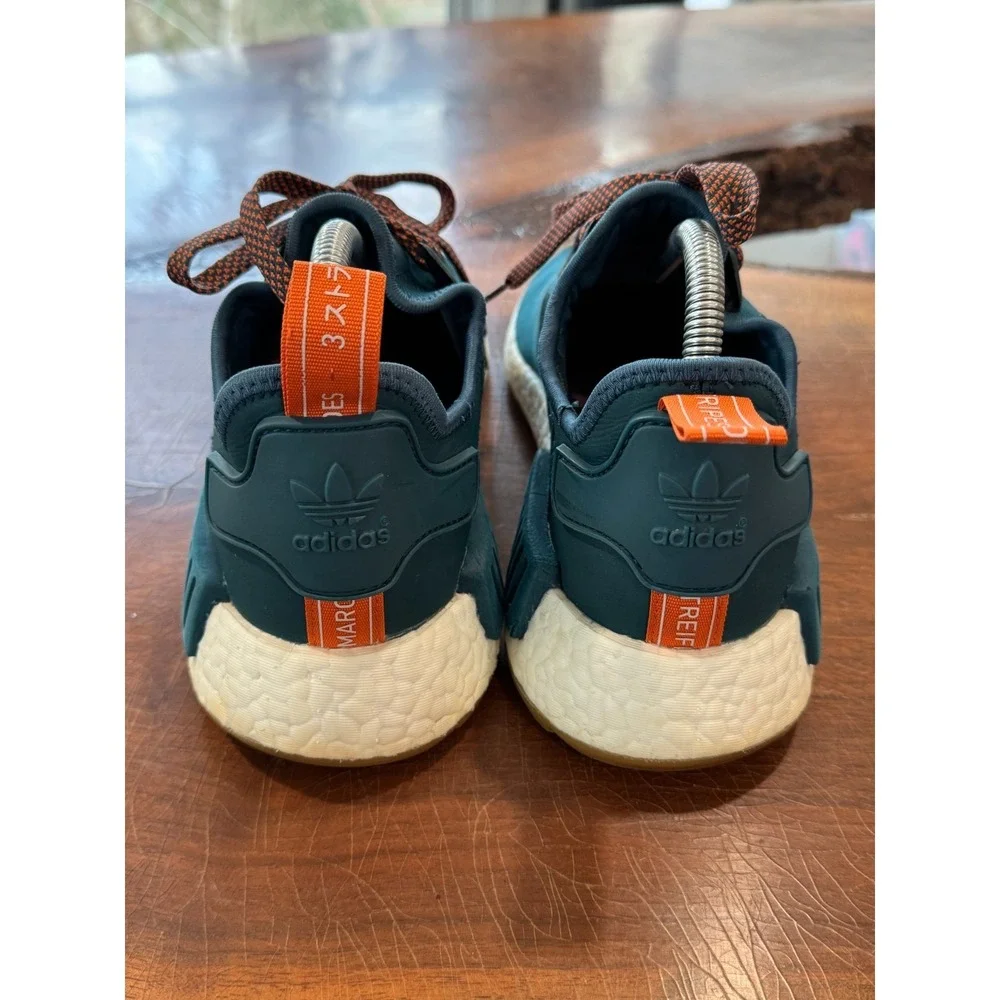 Adidas NMD R1 Trail Boost Shoes Teal Orange Men's US 8.5 Gum‎ Sole